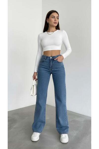 nd jeans Γυναικείο τζιν Νέο παντελόνι Palozzo ψηλόμεσο