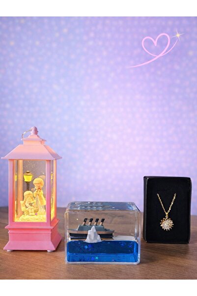 Rüya Kıyısı Sokak Lambalı Keman Çalan Aşıklar Işıklı Kule Kar Küresi, Batmaya...