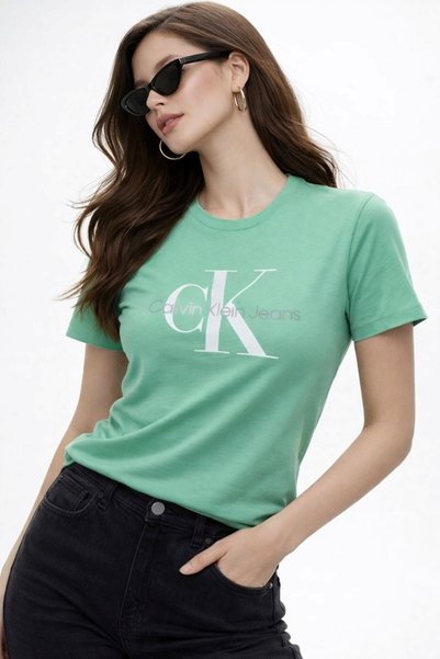 Calvin Klein تيشيرت منسوج مطبوع من قطن 100% بنقشة مونوغرام