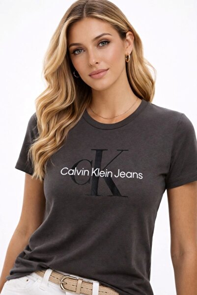 Calvin Klein Monogram dokuma %100 pamuklu baskılı t-shirt