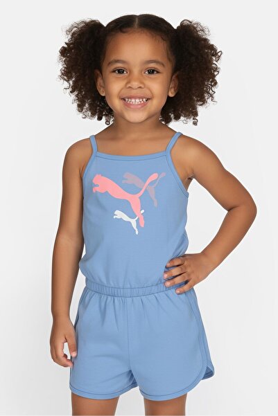 Puma رومبر بدون أكمام بشعار العلامة التجارية للبنات الصغار، أزرق