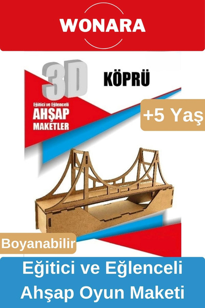 Wonara 3D Eğitici Zeka Geliştirici Boyanabilir Ahşap Puzzle - Ebeveyn ve Çocu...