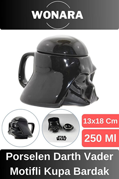 Wonara Özel Tasarım Sevgili Arkadaş Şık ve Dekoratif Hediyelik Porselen Darth...