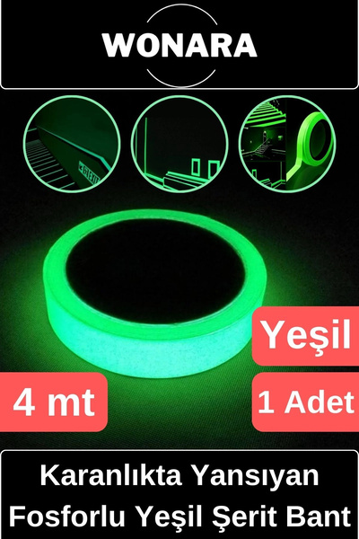 Wonara Premium Yapışkanlı Karanlıkta Yansıyan Işık Veren Fosforlu (Fotolümen)...