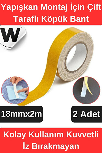 Wonara Premium İz Bırakmayan Su Sızdırmaz Yapışkan Montaj İçin Çift Taraflı K...