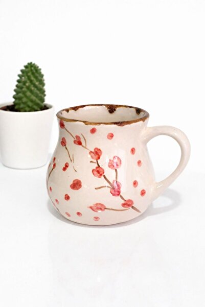 Jasmine كوب زهرة الساكورا، مصنوع يدويًا، أحمر، أبيض، زهرة يابانية