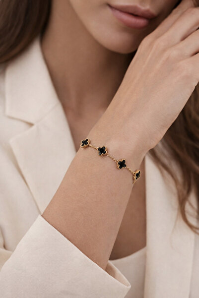 STİL NOKTA Çelik Van Cleef Bileklik Siyah Renkli Kararma Yapamz