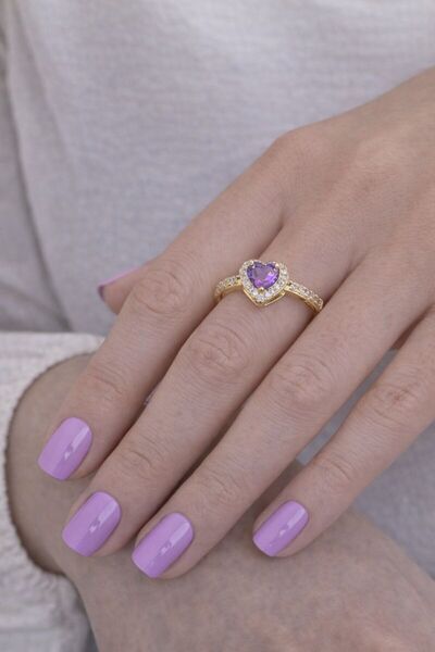 BY YASİN TOPÇU 💎   خاتم مرصع بحجر القلب الأرجواني اللامع 💎