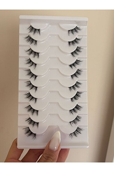 hulyabeauty 10 çift yarım kirpik gerçek saç doğal model