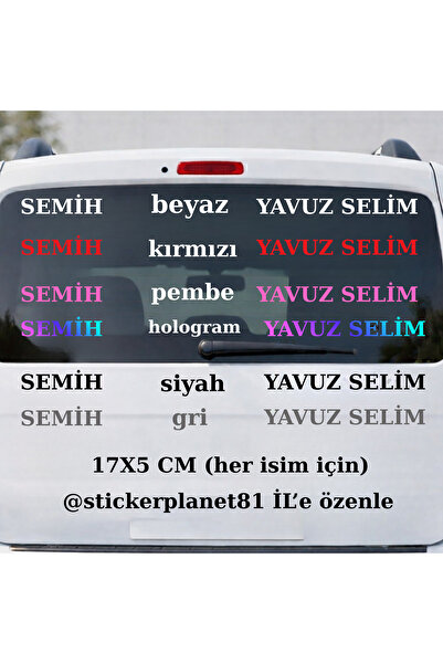 AlpiLeo 2 Adet Kişiye Özel iSİM Sticker - Büyük Harf - Bisiklet, Laptop, Moto...