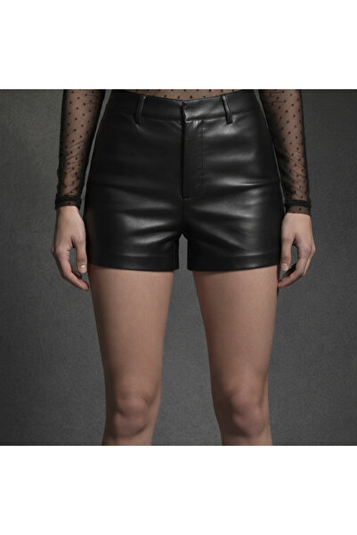 Green'DAL Women's Faux Leather Stretch Fabric Mini Shorts