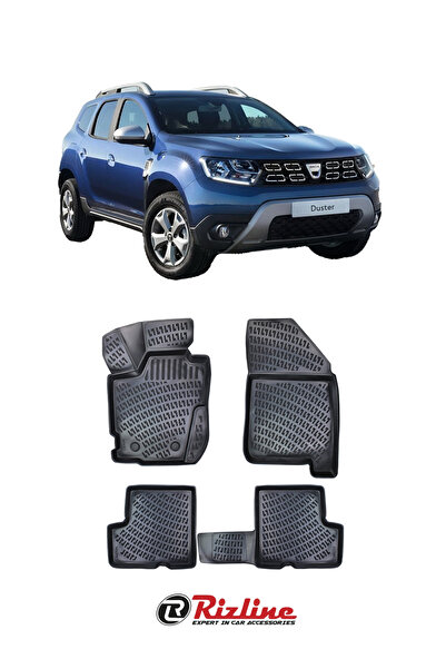 Rizline Dacia Duster 4WD 2018-2022 Siyah 3D Havuzlu Paspas
