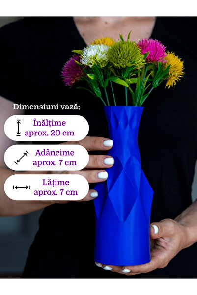 OEM Vaza Zora + 7 Papadii Multicolore Artificiale