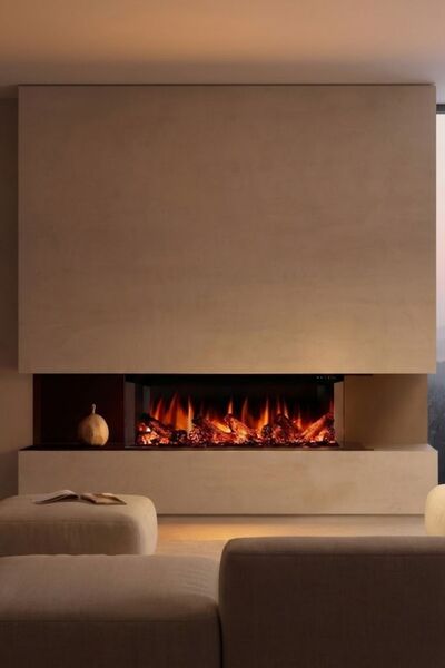 ZAYA Laden 120 Elektrikli Şömine - 3 Tarafı Cam Çerçeveli, Isıtıcılı, Sınırsı...