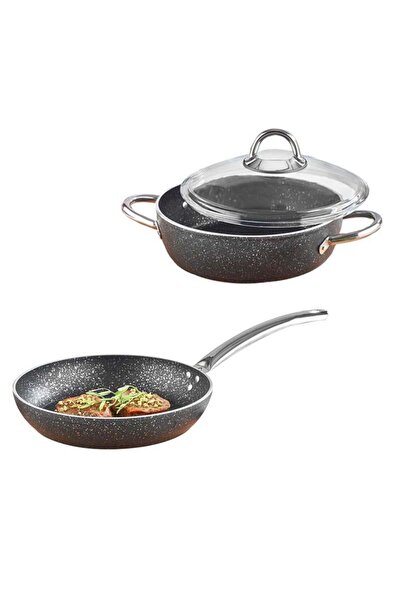 Kahramanlar طقم أواني طهي ومقلاة من الجرانيت كارنيياريك 28 سم
