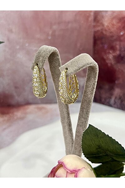 XUPING JEWELRY Kristal Yağmuru: Su Yolu Tasarım Damla Küpe (14k Gold 2/0,5cm)