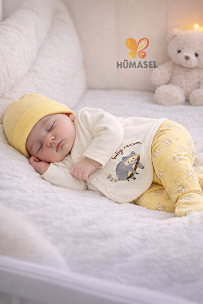 Little Life Yenidoğan Süzene Nakışlı 5li Askı Hastane Çıkışı Bebek Sarı Yenid...
