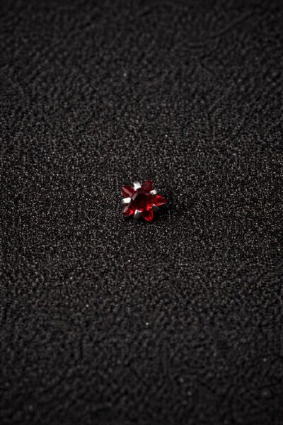 ömay takı Zirkon Yıldız Bordo 316l Cerrahi Çelik Labret Piercing