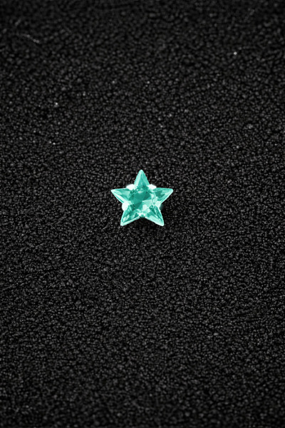 ömay takı Zirkon Yıldız Mavi 3mm 316l Cerrahi Çelik Labret Piercing
