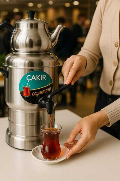 çakır çelik Çakır Ekonomik 4.5 Litre Paslanmaz Çelik Mutfak Semaveri