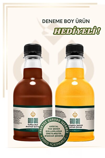 gold gull Pumpkin Spices & Toffee Nut Aromalı Kahve & Meyve Şurubu 2 x 300 ml.