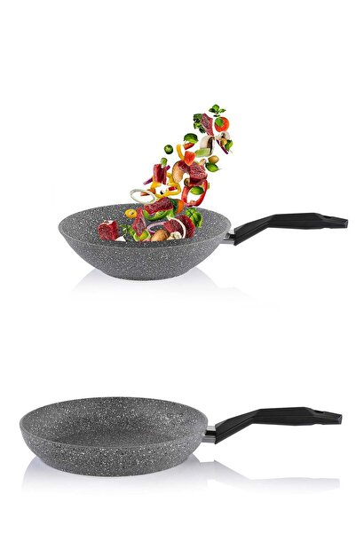 Schafer 30 cm Granit Tava Ve 28 cm Wok Tava