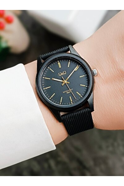 Q&Q Unisex Siyah Silikon Kayışlı 10 Atm Su Geçirmez Kol Saati