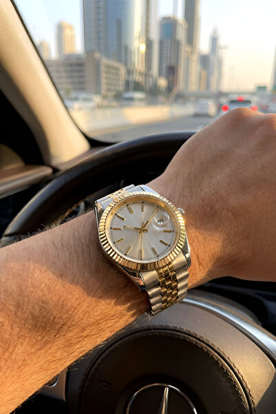 LONES TIME Erkek Metal Kol Saati Takvimli Şık Tasarım Özel Kutusunda