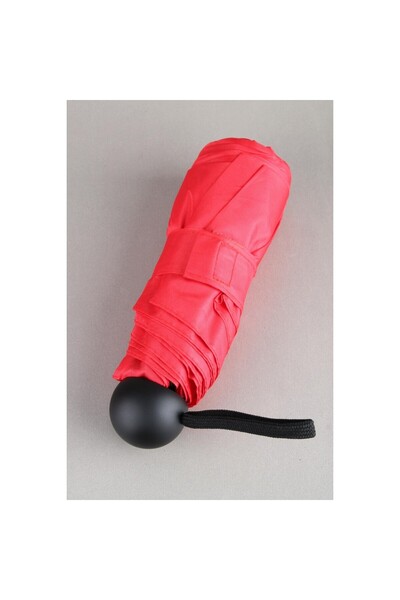 ELEVEN MARKETS Mini Cep Boy Lüx Şemsiye UV Korumalı Kırmızı Mini Şemsiye