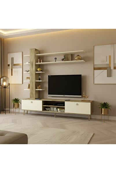 Stylish Home Wooden and beige TV table - TV07