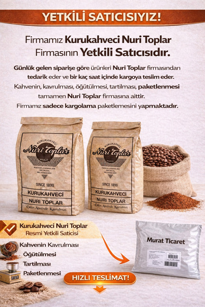 Nuri Toplar Odun Ateşinde Kavrulmuş Türk Kahvesi Günlük Taze Çekim 250 gr