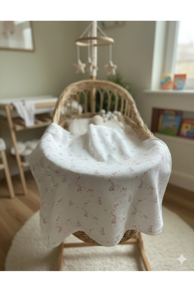 PURE BABY NATURA بطانية موسلين للأطفال منسوجة بطبقة مزدوجة