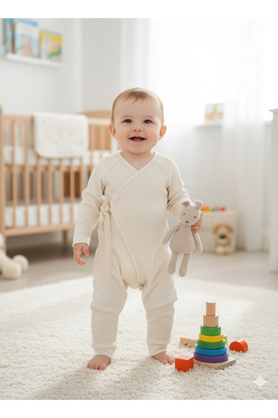 PURE BABY NATURA بذلة قميص مزدوجة الصدر