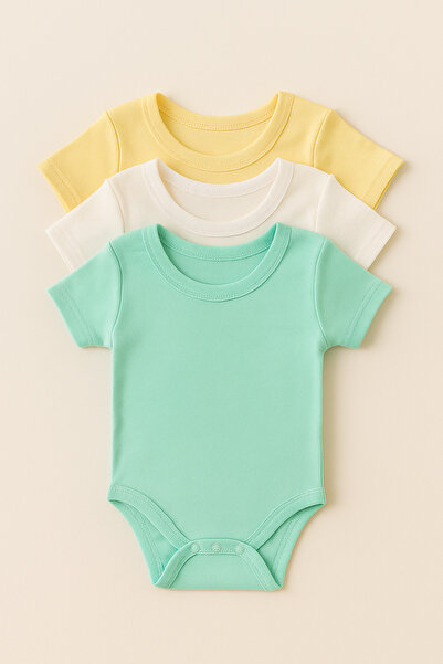 MYZİ STORE طقم ملابس داخلية للجنسين مكون من 3 قطع بأكمام قصيرة، 3 قطع، 100% ق...