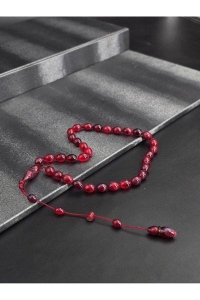 Tesbih-i Hazır Tesbihçilik سلسلة مسبحة مميزة ملونة بلون العنبر الناري مع نظام...