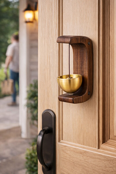 şirinn Ahşap Tasarımlı Japon Rüzgar Çanı Kapı Zili (Kablosuz)