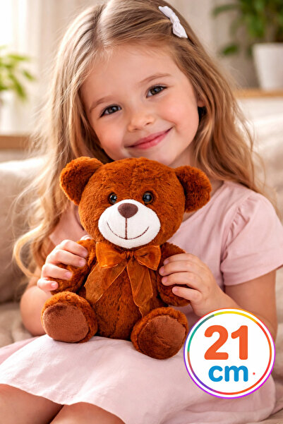 TOYFEST 21 سم لعبة الدب القطيفة الناعمة مع الشريط
