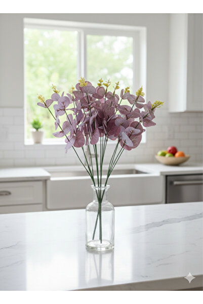 YAPAY ÇİÇEK DERYASI نبات الأوكالبتوس الرطب الصناعي ذو 16 فرعي أرجواني مقاس 47...