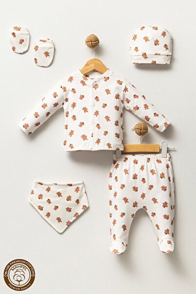 MAHFEL 5li Yenidoğan Bebek Hastane Çıkış Seti Ayıcık