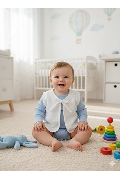 PURE BABY NATURA Organic Muslin Baby Vest, Baby Girl White Vest