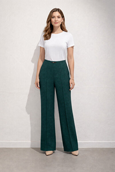 AYHAN Широкі штани зеленого кольору з широкими штанинами