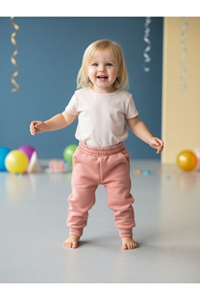 Zekids Kız Bebek içi Şardonlu Kalın Eşofman Alt