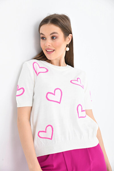 Park Karon سترة قصيرة الأكمام على شكل قلب