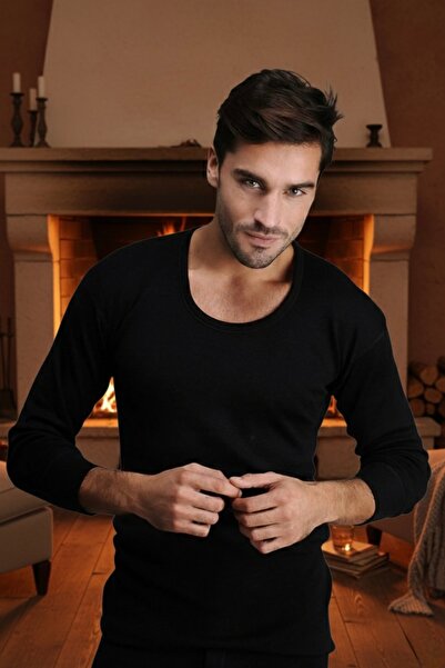 Hasyün 4002 Men's Black Anti-Sweat, Waterproof, Warm, Long-Sleeved Wool Under...