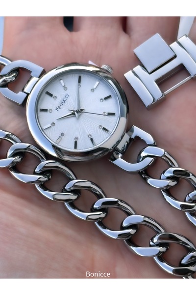 Ferrucci العلامة التجارية انقطاع الزجاج، سلسلة الصلب الحبل روز اللون المرأة س...