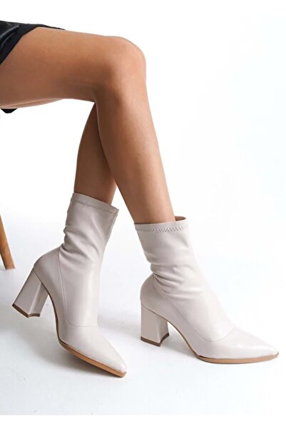 Kocamanlar Ayakkabı Feles Stretch Pointed Toe Women's Boots Ten