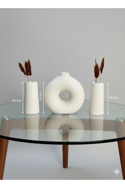 millonu مجموعة من 3 مزهريات جميلة بتصميم بوهيمي واسكندنافي - 10-13 سم