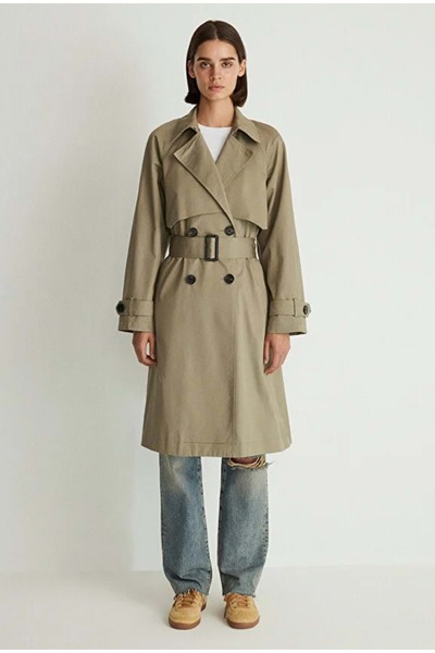 Mavi M110703 Trench Coat Jacket Women's Coat Khaki