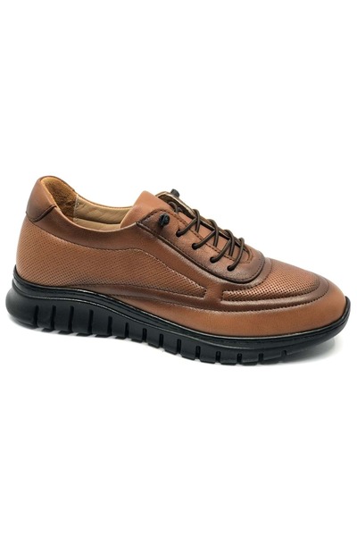 KCMN Alfalotti 1245 Genuine Leather Orthopedic Women's Casual Shoes Taba