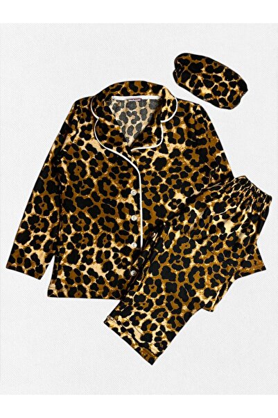 Fil Kids Майка-дъщеря памучен суед кафяв леопардов принт дълъг ръкав риза яка...